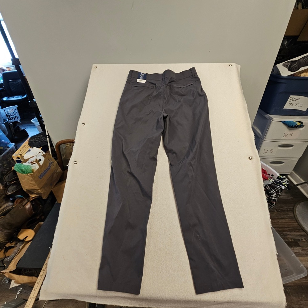 George Mens Stretch Synthetic Casual Pants Charcoal Grey 34x32 NWT